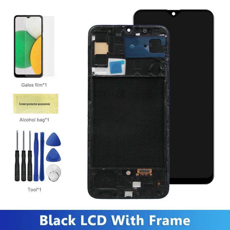 AMOLED A30S Screen, for Samsung Galaxy A30S A307 A307F A307FN A307G A307YN Lcd Dispaly Digital Touch Screen With Frame Samsung phone repair parts