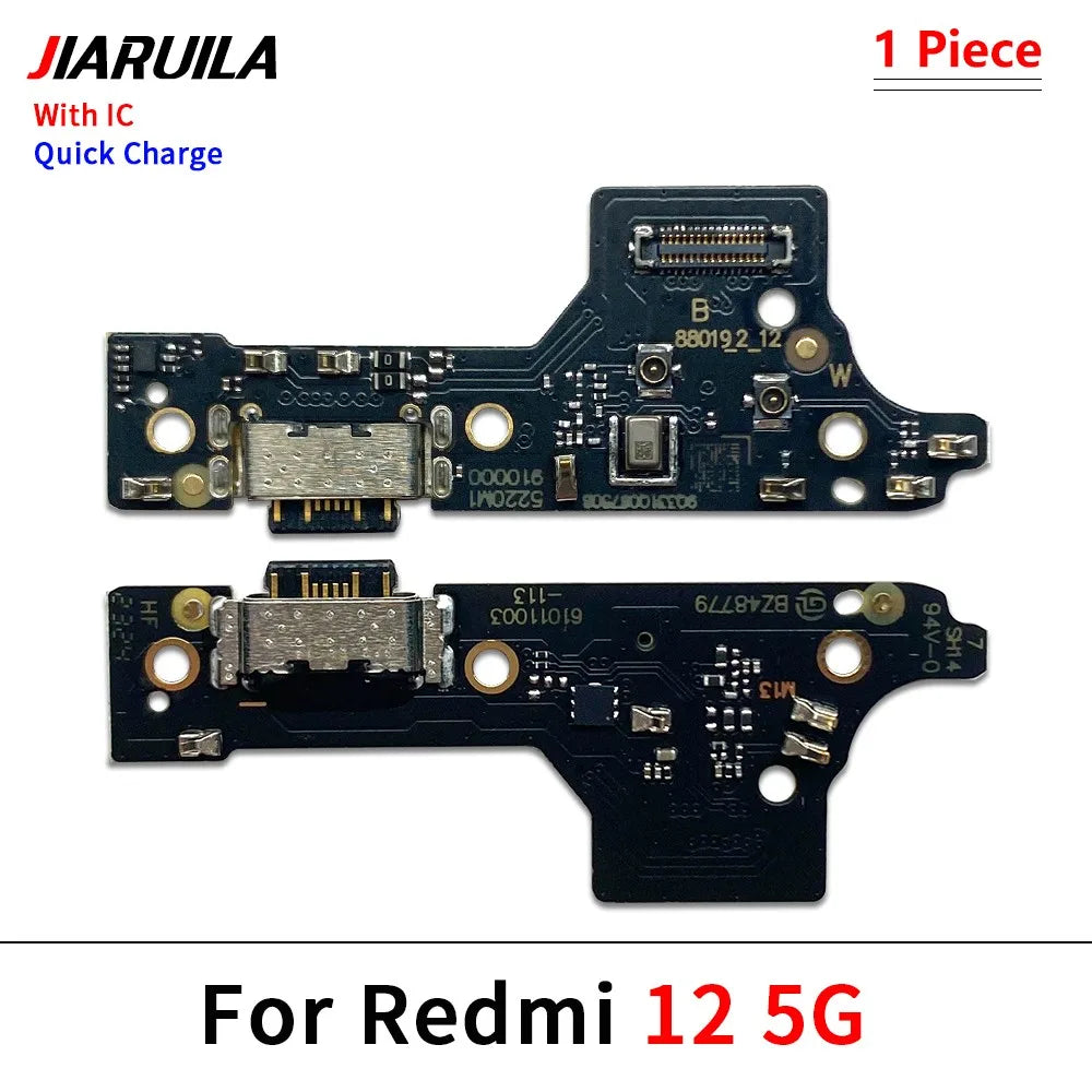 10Pcs, USB Charging Port Dock Charger Plug Connector Board Flex Cable For Xiaomi Redmi 12 12C 13 13C 14C 15 15C 4G 5G Xiaomi  Xiao mi phone repair parts