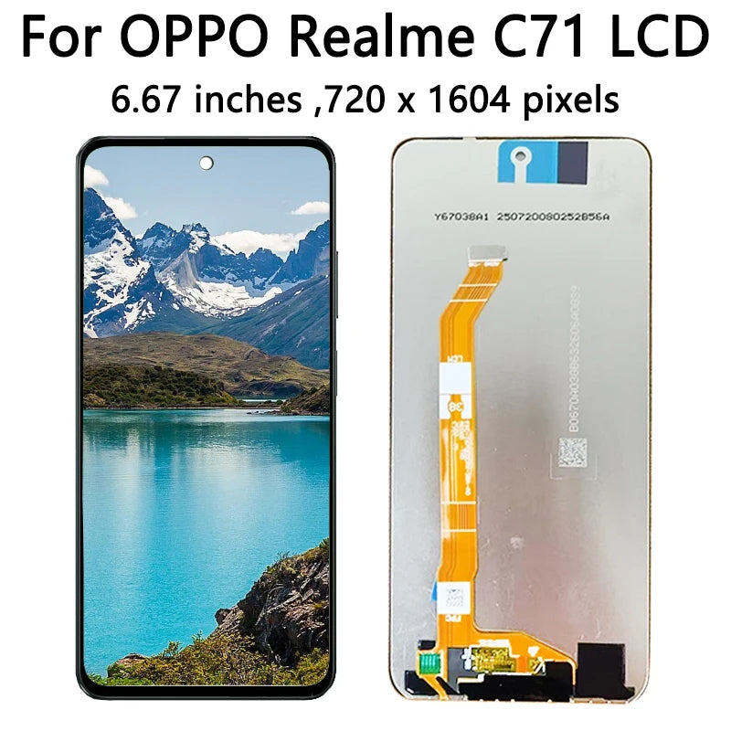 6.67“For Realme C71 LCD Display Screen Panel Digiziter Assembly Replacement For Realme C71 RMX5303 Screen Repair Parts Oppo phone repair parts Realme phone repair parts
