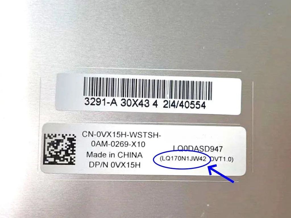 LQ170N1JW41 LQ170N1JW42 17'' For Dell XPS 17 9700 WUXGA 1920x1200 IPS Non-Touch LCD Display Matrix Panel 500cd/m² 100%sRGB 40Pin Dell laptop repair parts