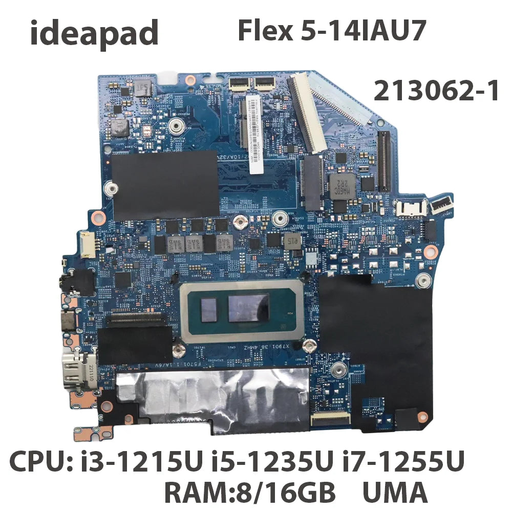 Laptop Motherboard For Lenovo ideapad Flex 5-14IAU7 213062-1 With CPU i3-1215U i5-1235U i7-1255U RAM:8/16G 5B21H23627 5B21H23630 Lenovo laptop repair parts