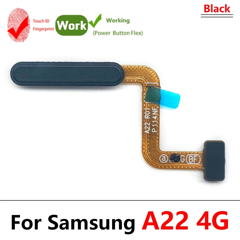 10Pcs, New For Samsung A22 A32 4G 5G Fingerprint Sensor Home Return Key Menu Button Flex Ribbon Cable Samsung phone repair parts