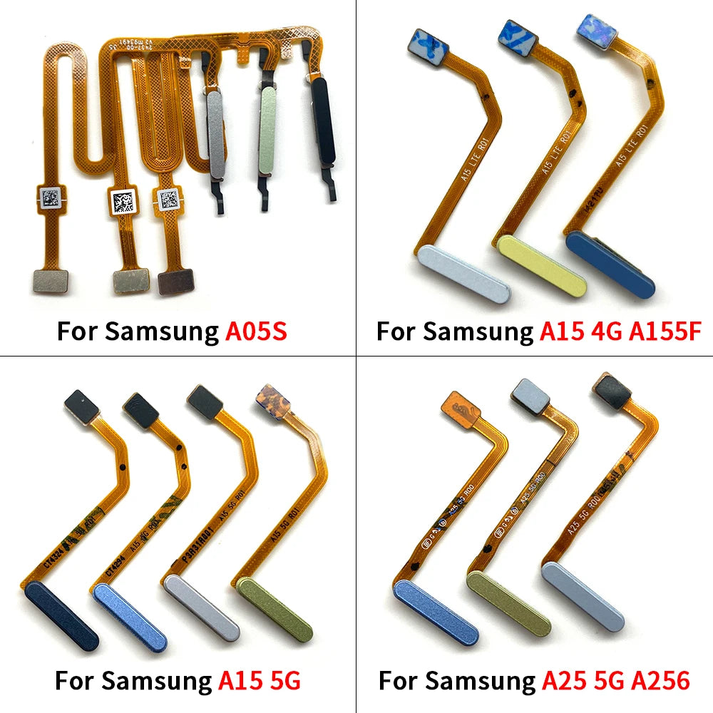 New For Samsung A05s A15 A25 4G 5G Home Button FingerPrint Touch ID Sensor Flex Cable Replacement Parts Samsung phone repair parts
