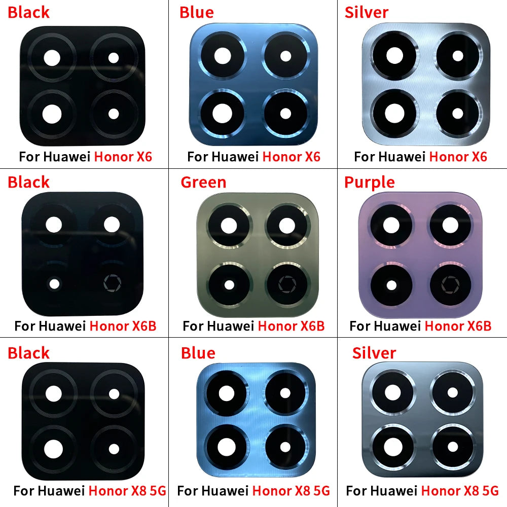 New Rear Back Camera Glass Lens For Huawei Honor X6 X6s X6B X8 5G With Adhesive Huawei phone repair parts