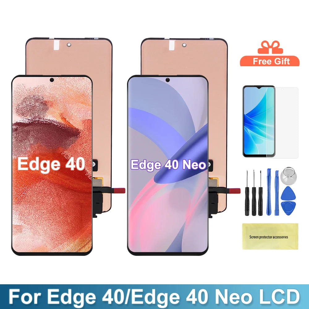 6.55''AMOLED For Motorola Edge 40 Neo XT2307-1 LCD Touch Screen with fingerprint Display For Moto Edge40 XT2303-2 Display Motorola phone repair parts
