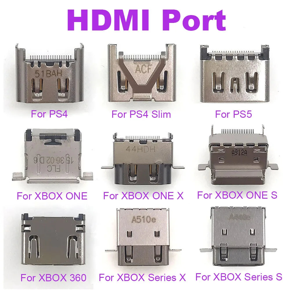 1-10pcs For PS3 Slim 3K 4K for PS4 Pro PS5 HDMI-compatible Port Socket For Xbox One Series X S XBOX 360 HDMI Interface Game console repair parts