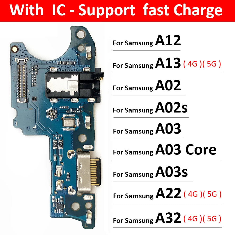 USB Charger Charging Board Dock Port Connector Flex Cable For Samsung A12 A02 A02s A03s A03 Core A13 A22 A32 A33 A53 A04 4G 5G Samsung phone repair parts