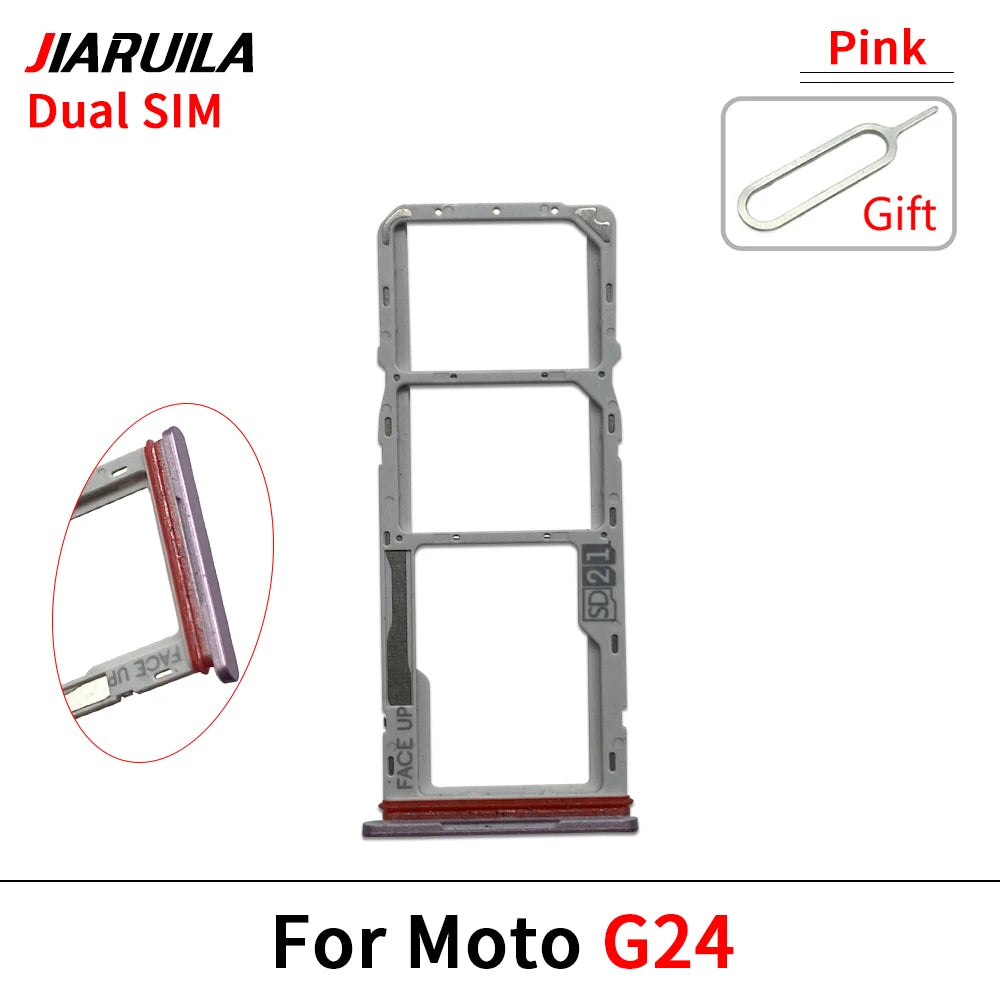 SIM Card Slot SD Card Tray Holder Adapter For Motorola Moto G04 G04s G14 G24 G34 G54 Motorola phone repair parts