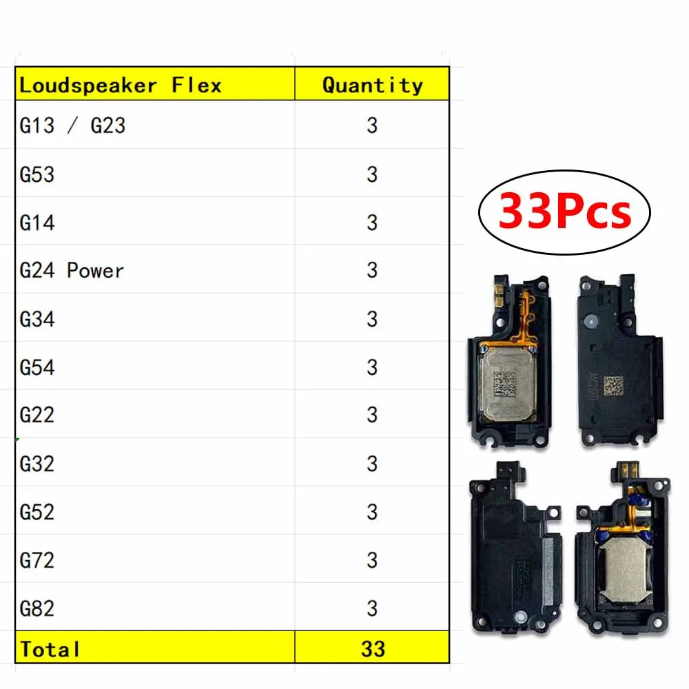 22Pcs, Loud Speaker Buzzer Ringer Loudspeaker Flex Cable For Motorola Moto G13 G23 G53 G14 G34 G54 G22 G32 G52 G72 G82 G24 Powe Motorola phone repair parts