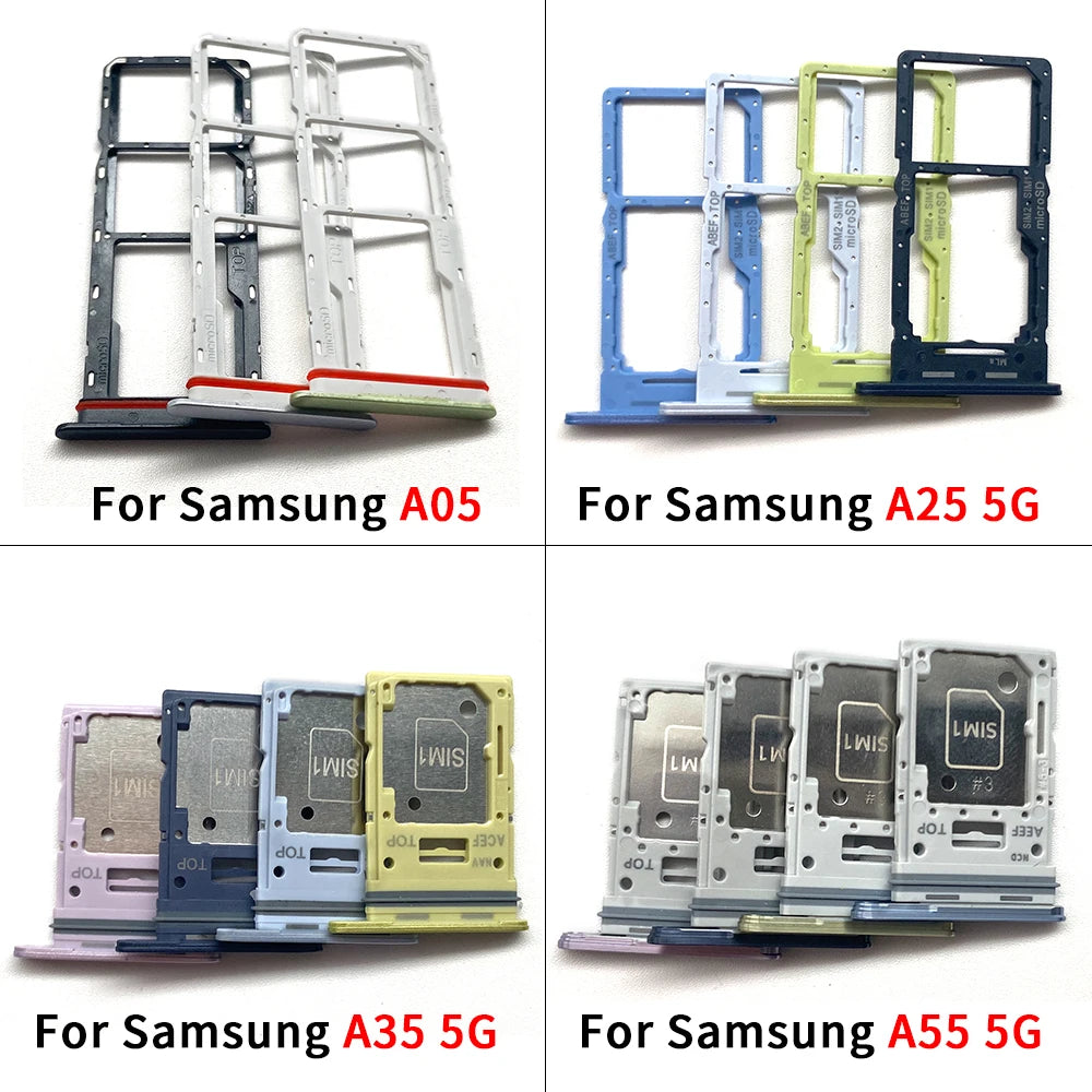 New For Samsung A15 A25 A35 A55 4G 5G SIM Card Slot SD Card Tray Holder Adapter Repair Parts Samsung phone repair parts