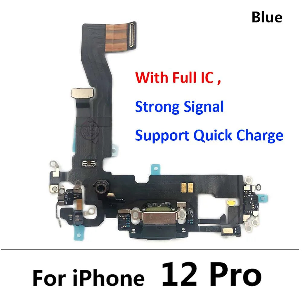 New USB Charging Port Charger Board Flex Cable For iPhone 12 Pro Max 12 mini Dock Plug Connector With Microphone iPhone phone repair parts