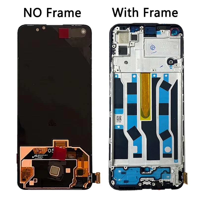 Reno 6 Display Screen For OPPO Reno6 4G LCD CPH2235 Display Touch Panel Digitizer For Oppo Reno 6 5G PEQM00, CPH2251 LCD Frame Oppo phone repair parts Realme phone repair parts