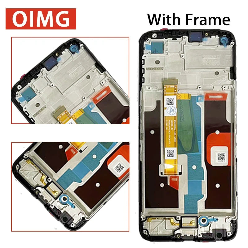 6.6''Screen For OPPO Realme 8i LCD Display WIth Frame 10 Touch Screen Digitizer Assembly  For Realme8i RMX3151 LCD Replacement Oppo phone repair parts Realme phone repair parts