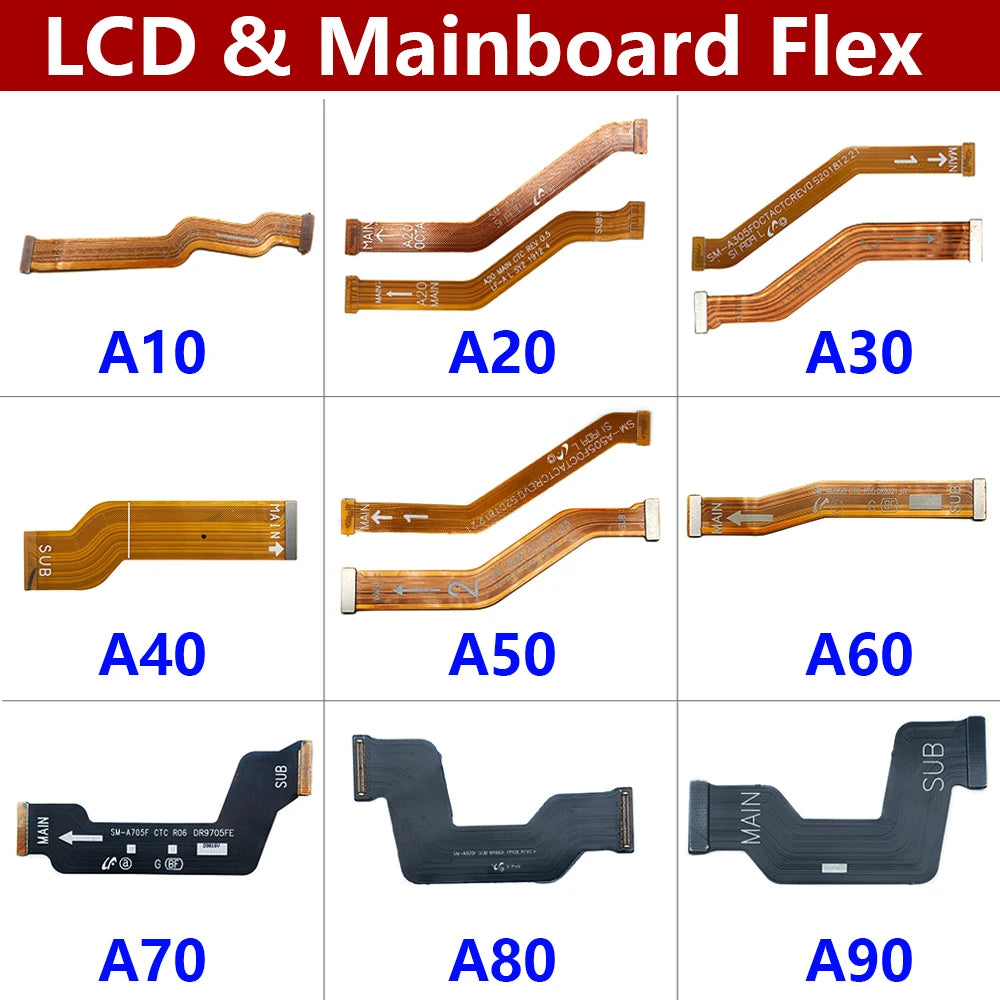 New For Samsung A10 A20 A30 A40 A50 A60 A70 A80 A90 Main Board Motherboard FPC LCD Display Connect Mainboard Flex Cable Samsung phone repair parts