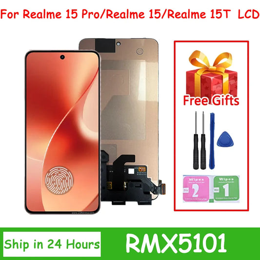 AMOLED For Realme 15 Pro RMX5101 Lcd Display Screen Touch Digitizer for Realme 15 RMX5106 LCD 15T Display With Fingerprint Oppo phone repair parts Realme phone repair parts