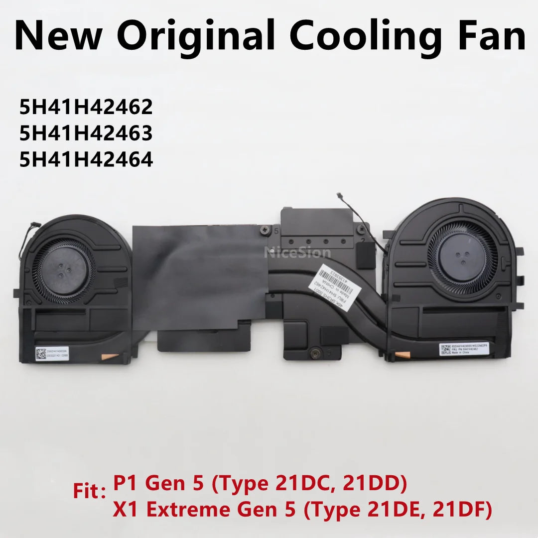 New Original For Laptop Lenovo ThinkPad X1 Extreme 5th P1 Gen5 CPU Cooling Fan Heatsink Radiato Cooler FRU PN ：5H41H42462/3/4 Lenovo laptop repair parts