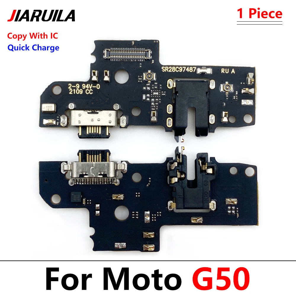 10Pcs USB Charging Board Port Dock Charger Connector Flex Cable For Motorola Moto G10 G20 G30 G50 G60 G60s G100 Power One 5G G31 Motorola phone repair parts