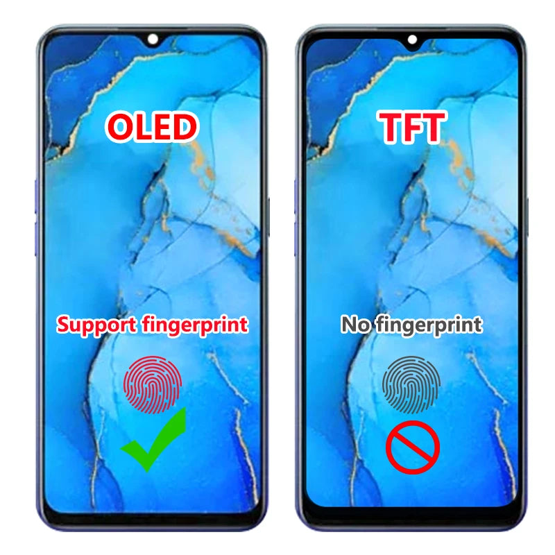 6.4' 100% Test For Oppo Reno 3 Reno3 4G CPH2043 LCD Display Touch Screen Digitizer For Oppo A91 PCPM00 LCD Frame Oppo phone repair parts Realme phone repair parts