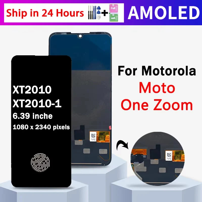 Super AMOLED For Motorola Moto One Zoom LCD XT2010 XT2010-1 Display Touch Screen Digitizer Assembly For Motorola One Pro LCD Motorola phone repair parts