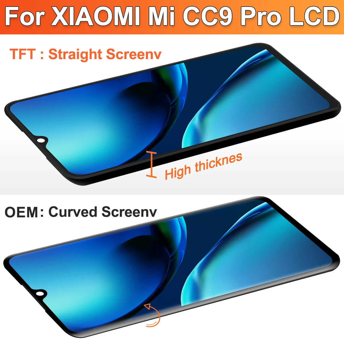 TFT 6.47" For Xiaomi Mi Note 10 LCD Mi Note10 Pro Display Touch Screen Digitizer For Mi CC9 Pro LCD Replacement Parts Xiaomi phone repair parts