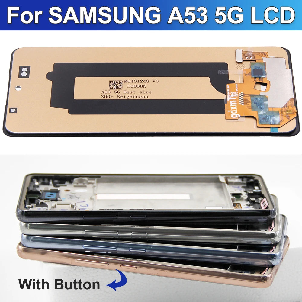 6.5'' tft A53 5G Screen Replacement, for Samsung Galaxy A53 5G A536 A536B A5360 Lcd Display Digital Touch Screen with Frame Samsung phone repair parts