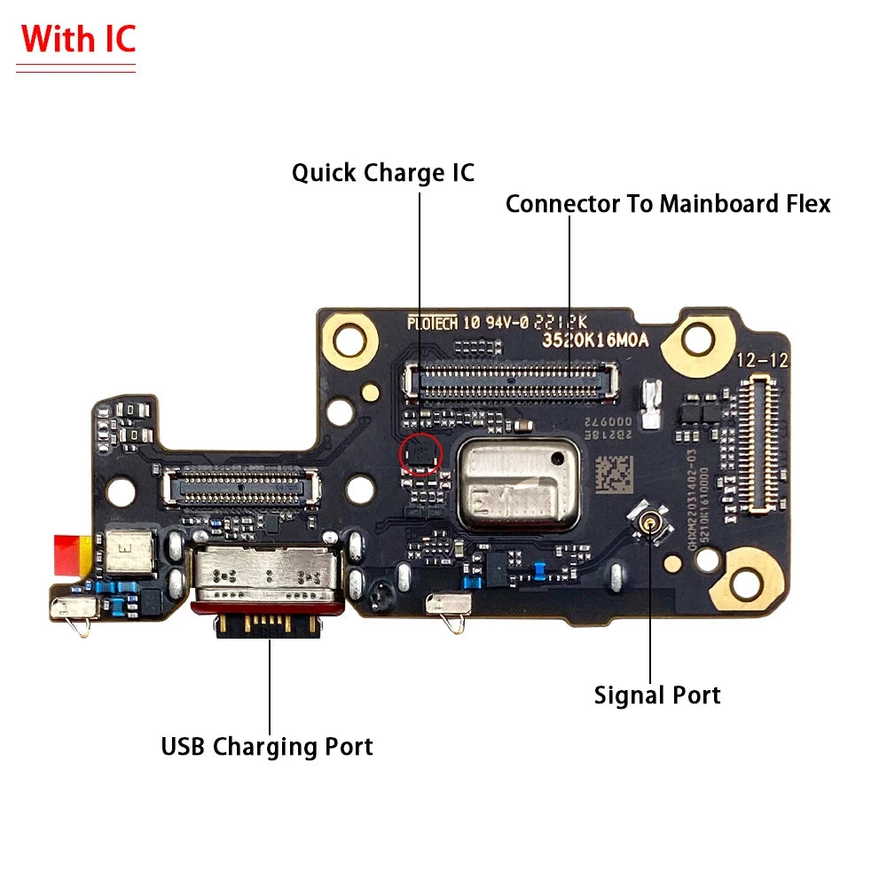 New For Xiaomi Redmi Note 11 Pro Plus 5G USB Charging Port Mic Microphone Dock Connector Board Flex Cable  Xiaomi  Xiao mi phone repair parts