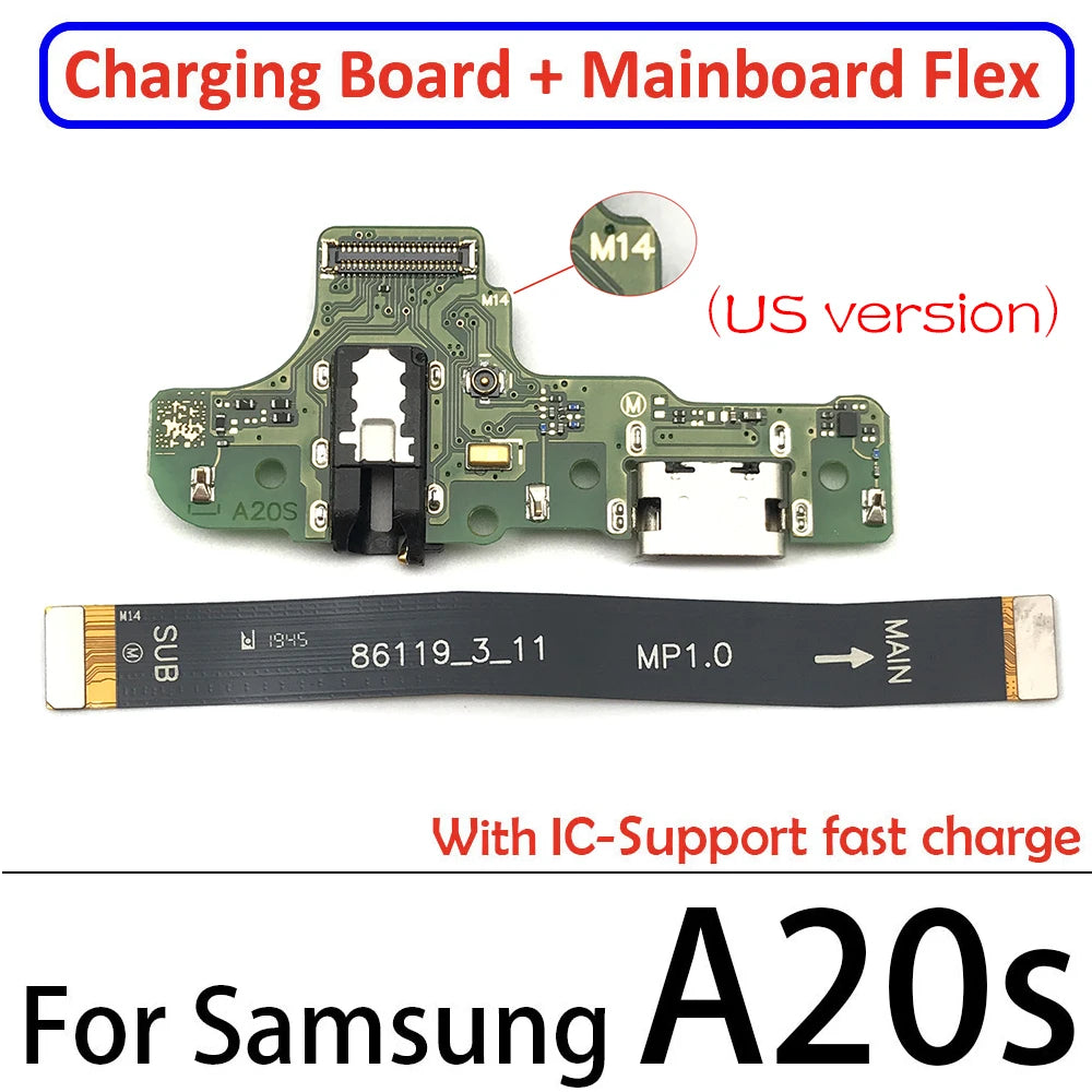 10Pcs USB Charging Board Port Connector Main Board Flex Cable For Samsung A10 A20 A30 A50 A70 A10s A20s A21s A30s A50s A31 A51 Samsung phone repair parts