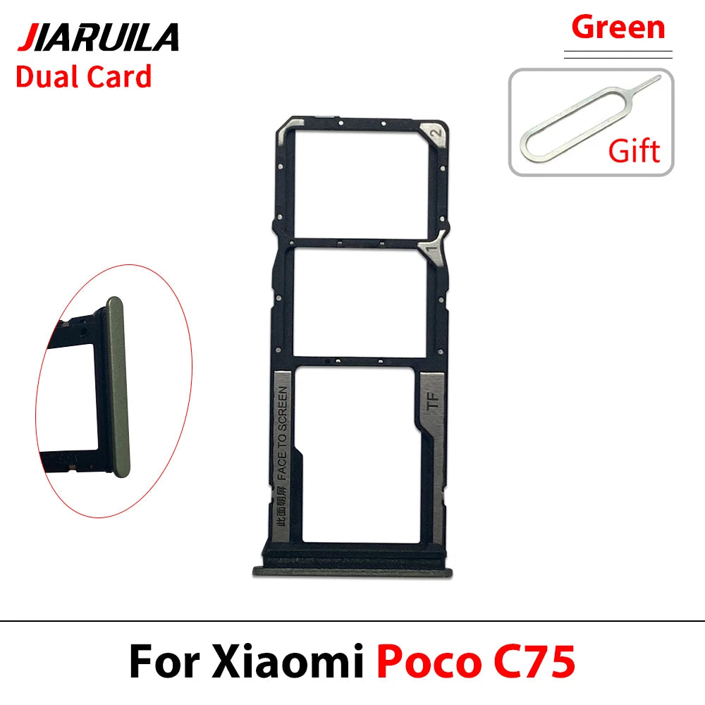New For Xiaomi Poco C40 C71 C65 C75 C85 SIM Card Slot SD Card Tray Holder Adapter  Xiaomi  Xiao mi phone repair parts