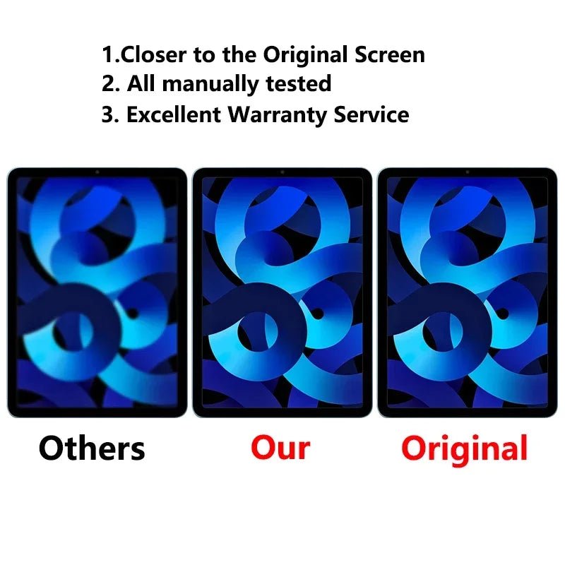 OEM LCD For Apple iPad Air 1 2 3 4 5 2019 2020 2022 A2324 A2123 A2591 A2072 A2152 Touch Screen Display Assembly Replacement  iPad repair parts