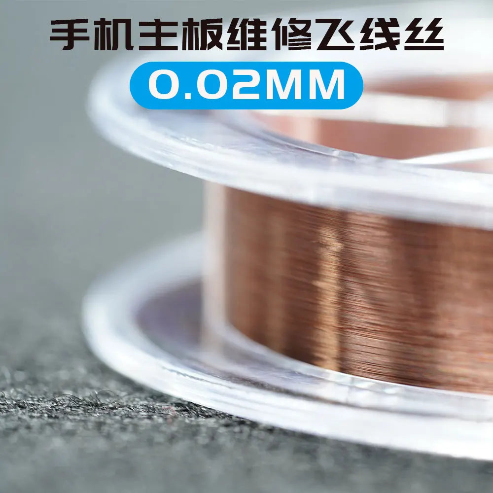 Rabbitfx CPU Silver Thread Repair Jumper Wire 0.009/0.02mm Ultra-soft Copper Wire for Mobile Phones Motherboard Repair Tools Set Professional Repair Tools