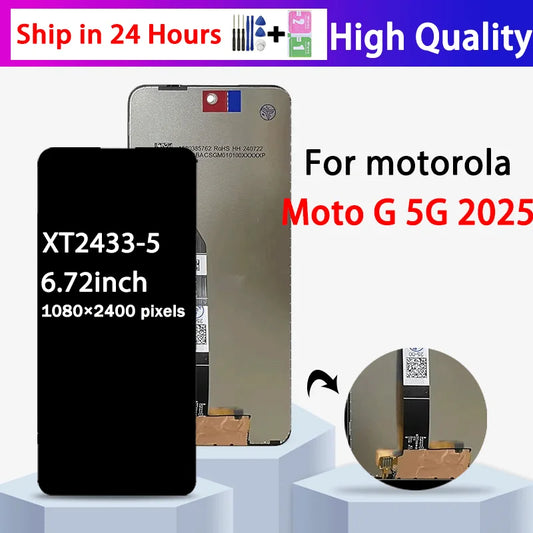G 5G 2025 XT2513V, T2513-1 Display Screen For Motorola Moto G 2025 LCD Display Touch Screen Digitizer  Assembly With Frame Motorola phone repair parts