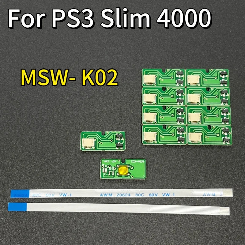 10sets/lot for Sony PS3 4000 CECH 4K Super Slim MSW-K02 W Eject Power on OFF Switch Board with 6pin Ribbon Cable  Game console repair parts