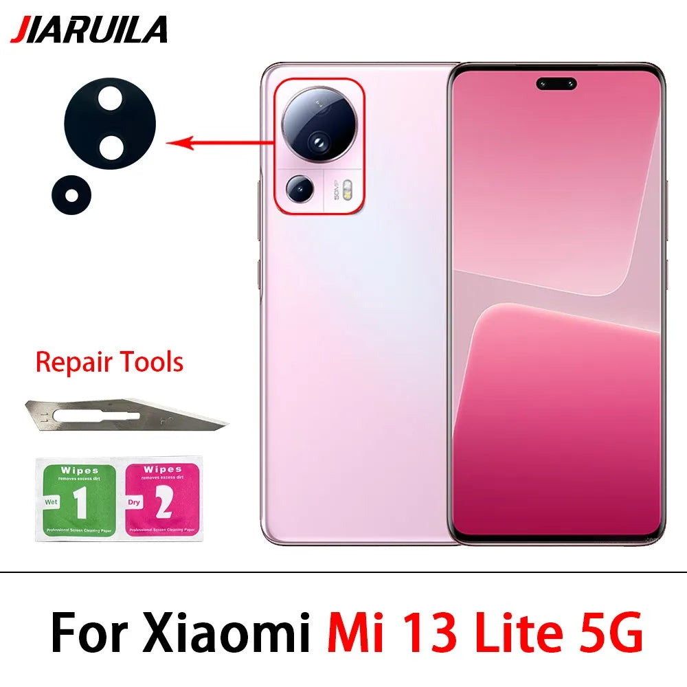 Rear Back Camera Glass Lens For Xiaomi Mi 10 10T 11 11T 12 12T 13 14 14T 15 15T Pro Lite Pro 5G Camera Lens With Adhesive Xiaomi  Xiao mi phone repair parts