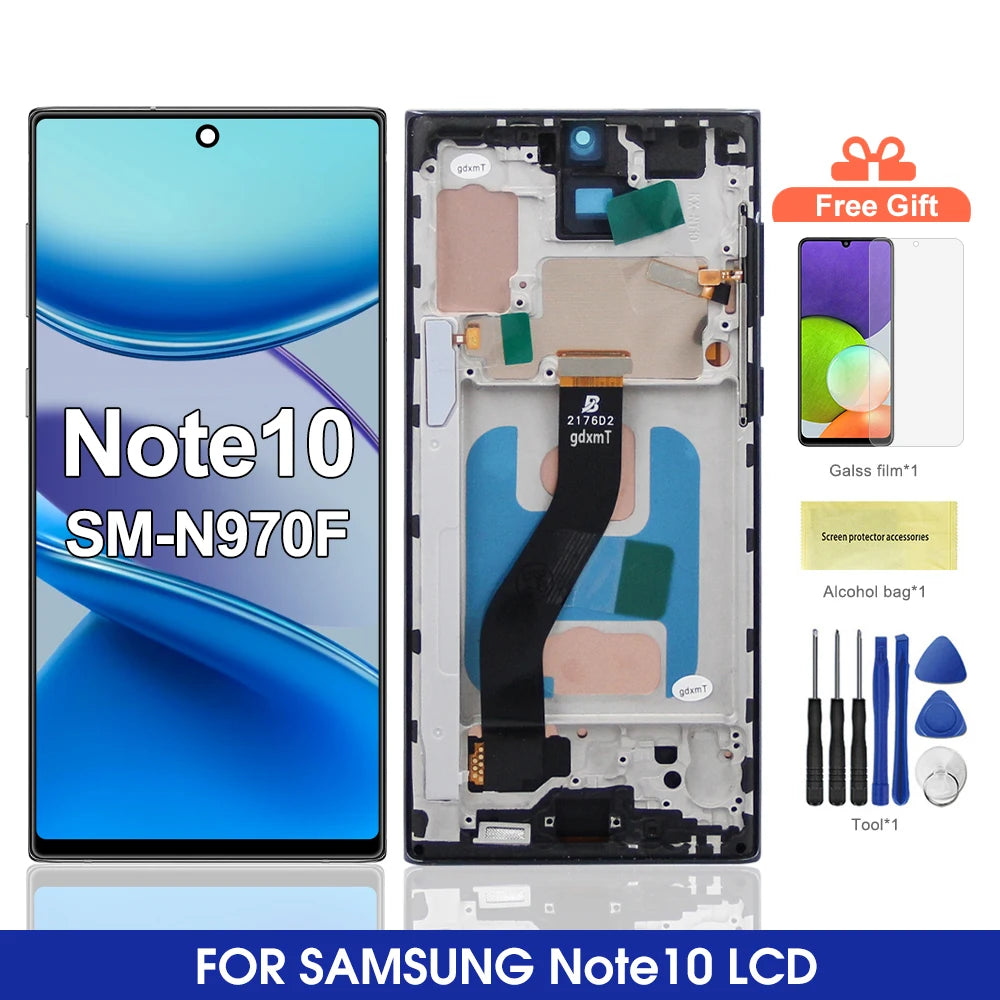 Note10 N970F N970F/DS for Samsung Galaxy Note 10 LCD Screen with Frame Display Digitizer Assembly Replacement Parts 100% Tested Samsung phone repair parts