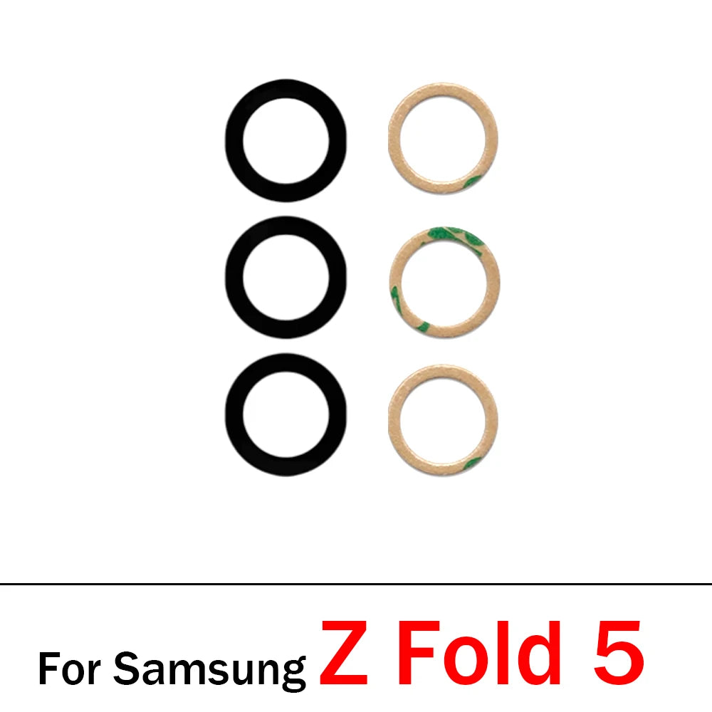 New Camera Glass For Samsung Z Flip 2 3 4 5 6 / Z Fold 2 3 4 5 6 5G Rear Back Camera glass Lens With Glue Adhesive Samsung phone repair parts
