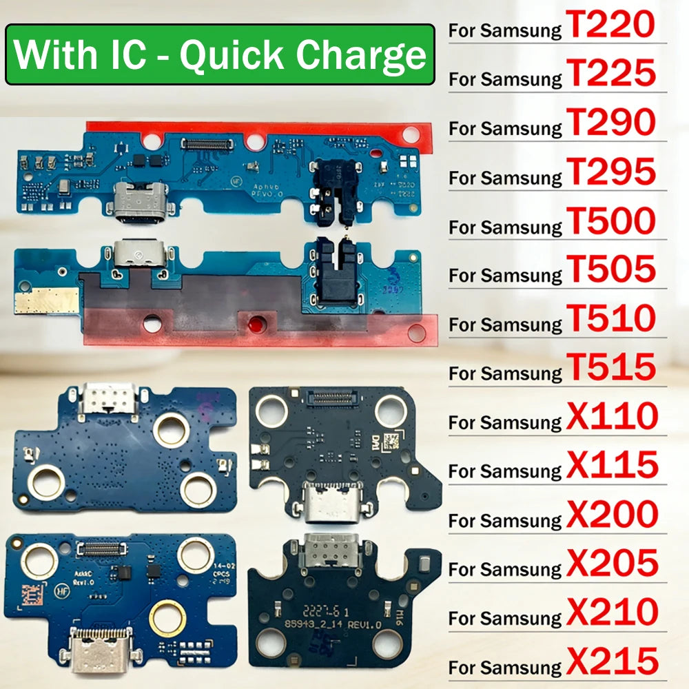 USB Charge Port Connector Charging Board Flex Cable For Samsung T220 T225 T500 T505 T290 T295 T510 T515 X200 X205 X210 X215 X110 Samsung phone repair parts