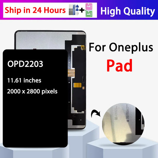 11.61 inch IPS LCD For OnePlus Pad LCD OPD2203 Display Touch Screen Digitizer For One Plus Pad Display 1+Pad Screen Tablet repair parts