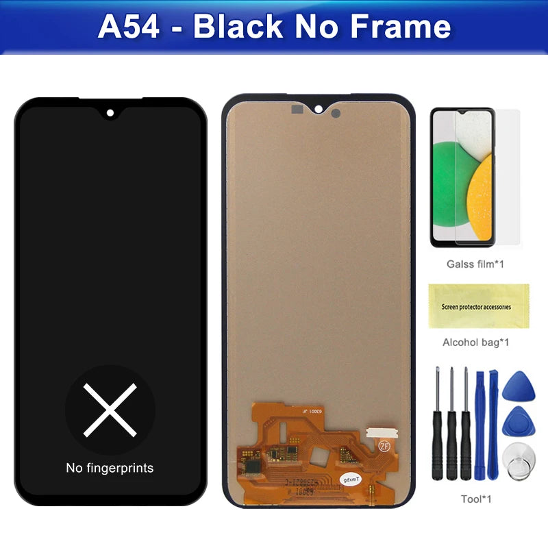 OLED Screen for Samsung Galaxy A54 A546B A546B/DS LCD Display Digital Touch Screen with Frame for Samsung  A54 Replacement Samsung phone repair parts