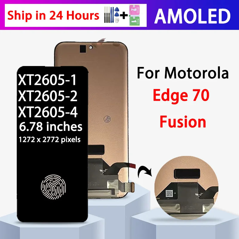 6.78" AMOLED For Motorola Edge 70 Fusion Display XT2605-1 LCD Touch Screen For Moto Edge70 Fusion Display Replacement Motorola phone repair parts