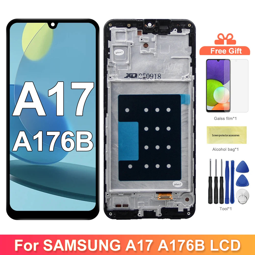 High Quality For Samsung Galaxy A17 5G A176 SM-A176B With Frame LCD Display Touch Screen Digitizer Assembly  ﻿ Samsung phone repair parts