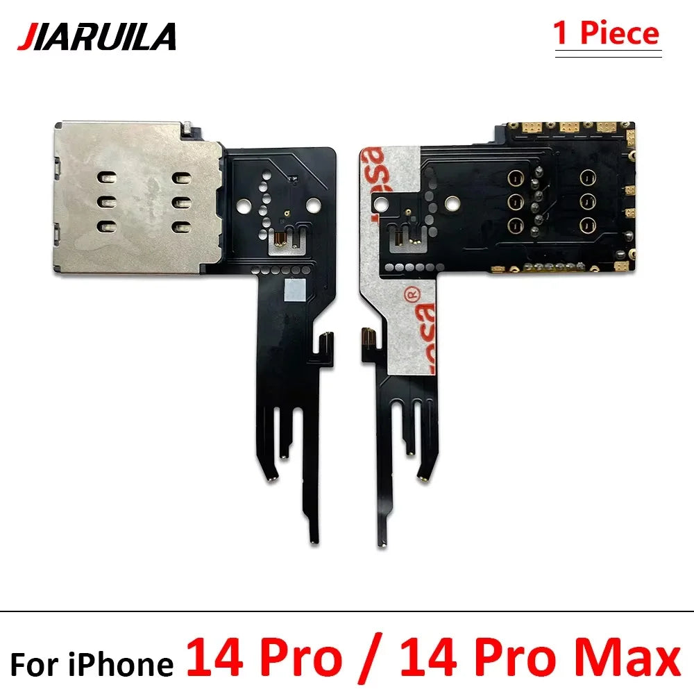New SIM Card Reader For iPhone 11 12 13 14 15 Pro Max Plus Mini Dual SIM Card Slot Socket Inner Adapter With Flex Cable iPhone phone repair parts