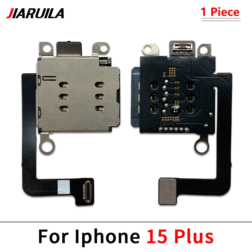 New SIM Card Reader For iPhone 11 12 13 14 15 Pro Max Plus Mini Dual SIM Card Slot Socket Inner Adapter With Flex Cable iPhone phone repair parts