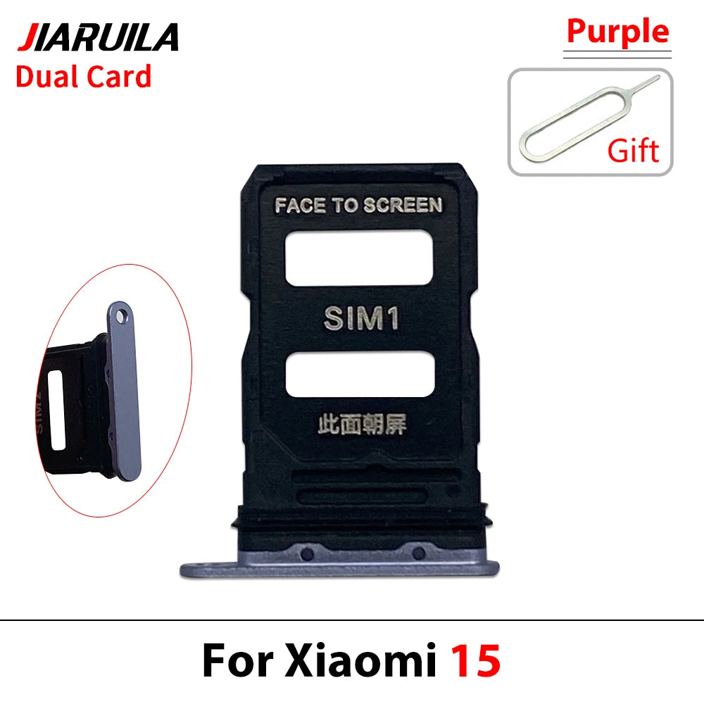 10Pcs/Lot, Micro Nano SIM Card Holder Tray Slot Holder Adapter Socket For Xiaomi Mi 14 14T 15 15T Pro Ultra  Xiaomi  Xiao mi phone repair parts