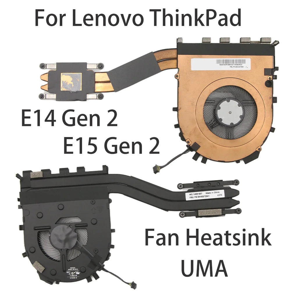 Original For Lenovo ThinkPad E14 Gen 2 E15 Gen 2 Laptop Fan Heatsink CPU Cooler Cooling FRU:5H40S72941 5H40S72940 UMA Lenovo laptop repair parts