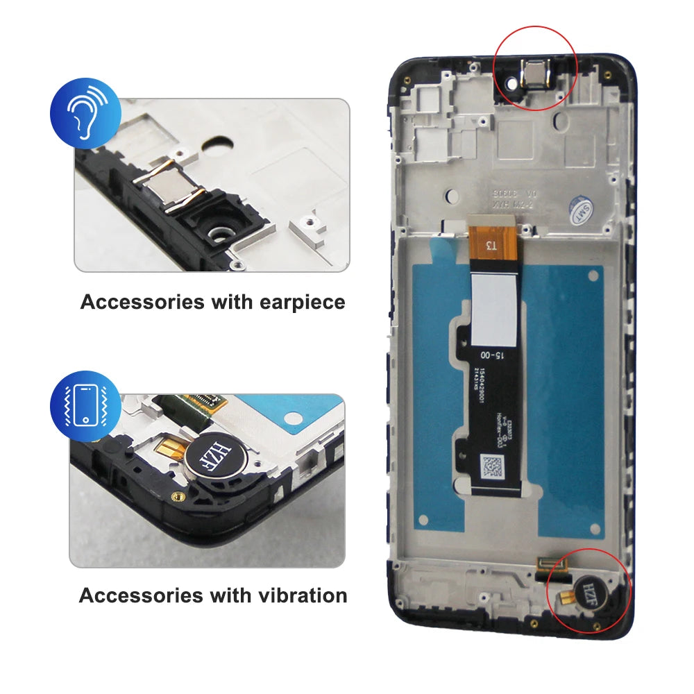 6.5" LCD Screen for Motorola Moto E32 Lcd Display Touch Screen Digitizer Assembly with Frame for Motorola Moto E32 Replacement Motorola phone repair parts