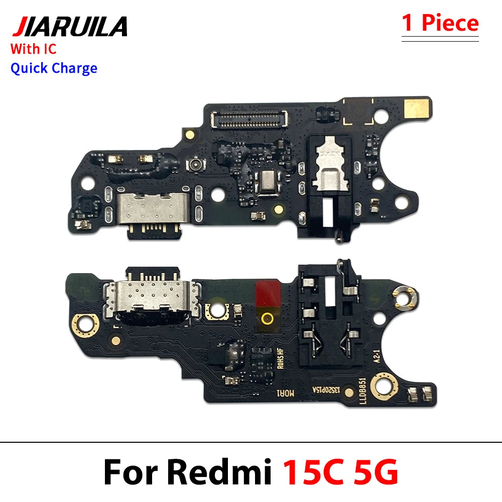 New For Xiaomi Redmi 12 12C 13 13C 14C 15 15C 4G 5G Dock Connector Micro USB Charger Charging Port Flex Cable Microphone Board Xiaomi  Xiao mi phone repair parts
