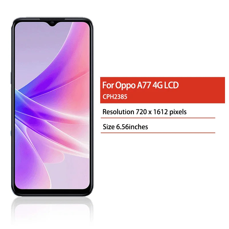 6.56"High Quality For Oppo A77 4G LCD Display Touch Screen Panel Digitizer For OPPO A77 4G CPH2385 Display With Frame Oppo phone repair parts Realme phone repair parts