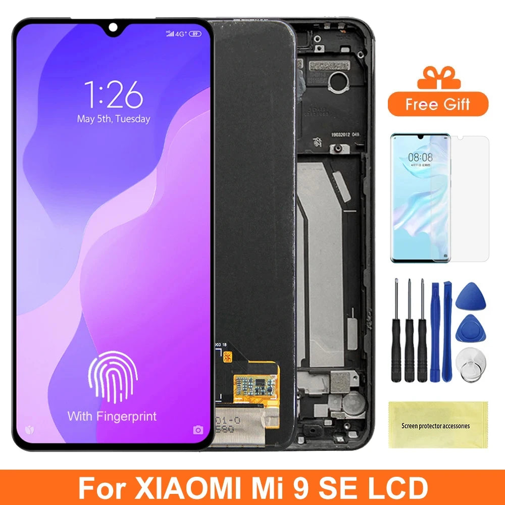 Display Screen for Xiaomi Mi 9 SE Lcd Display Touch Screen Digitizer with Frame For Xiaomi Mi 9SE Mi9 SE M1903F2G Replacement Xiaomi phone repair parts