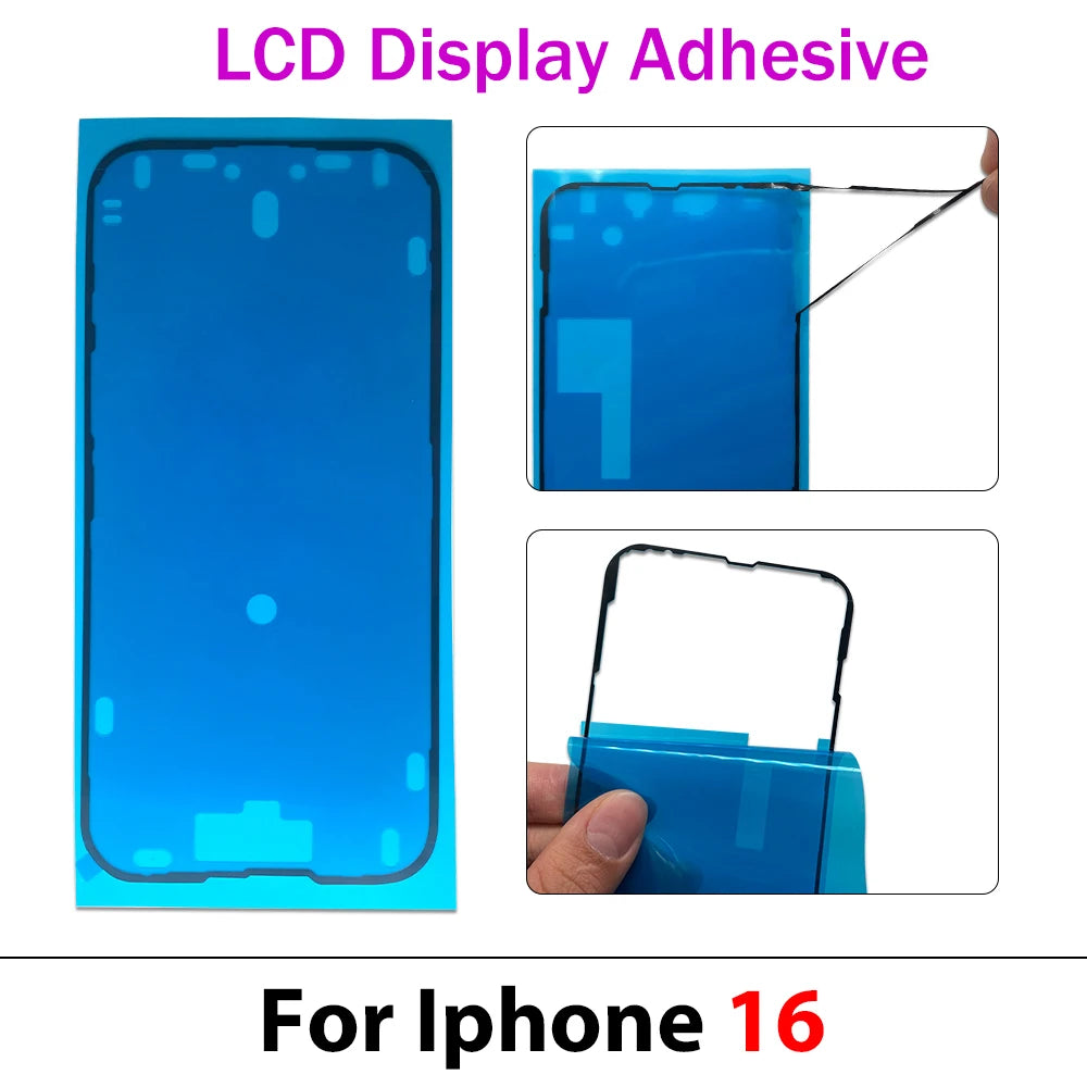 Back Cover Side Waterproof Seal Sticker For iPhone 15 16 17 Pro Max 15 Plus Air Front LCD Adhesive Seal Tape Glue Repair Sticker iPhone phone repair parts