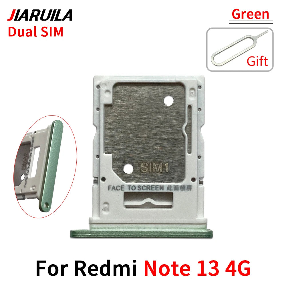 10Pcs, SIM Card Slot SD Card Tray Holder Adapter For Xiaomi Redmi Note 13 Pro Plus 4G 5G  Xiaomi  Xiao mi phone repair parts